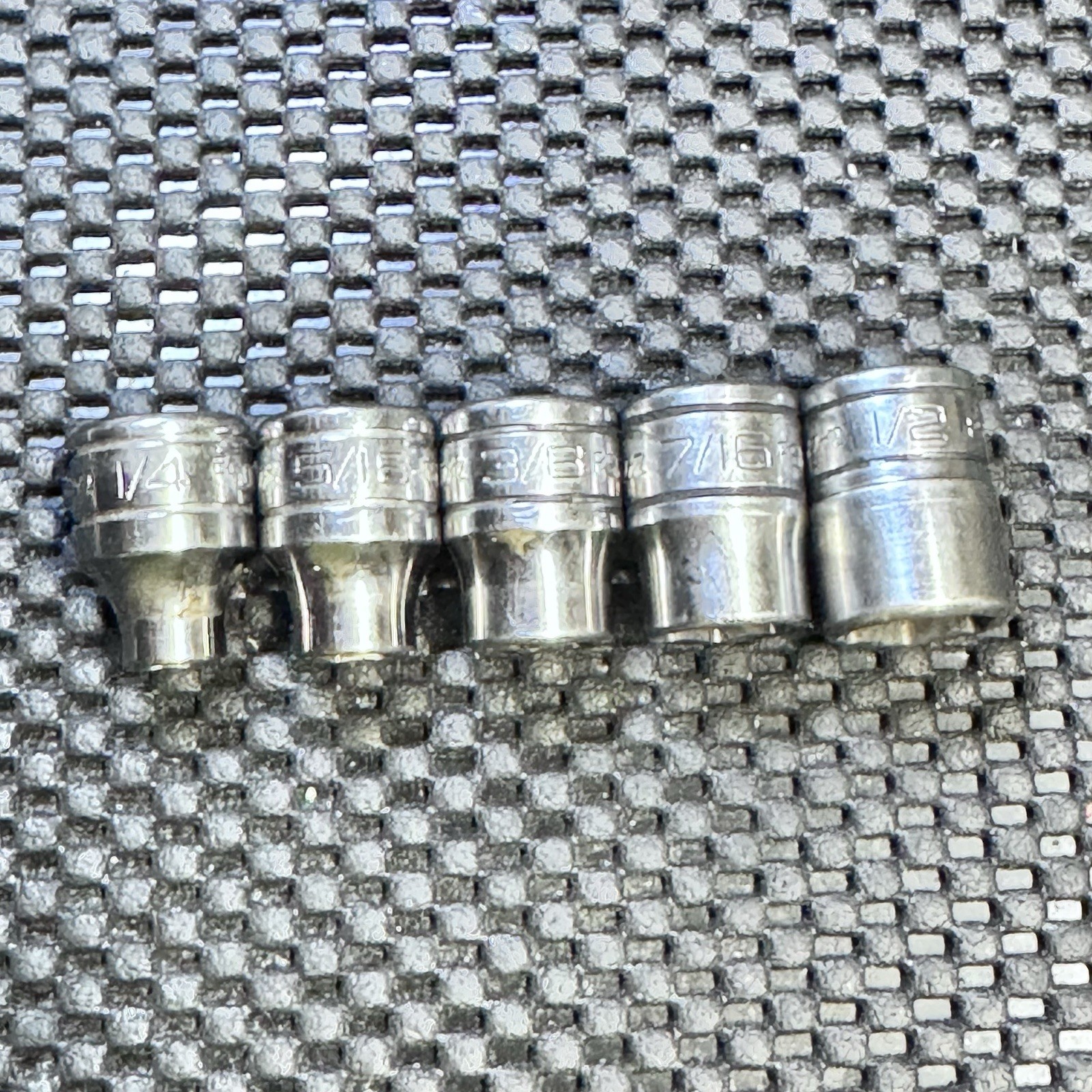 SNAP ON USA 5pc 3/8 Drive SAE 12 Pt Chrome Low Profile Socket Set 1/4”-1/2”