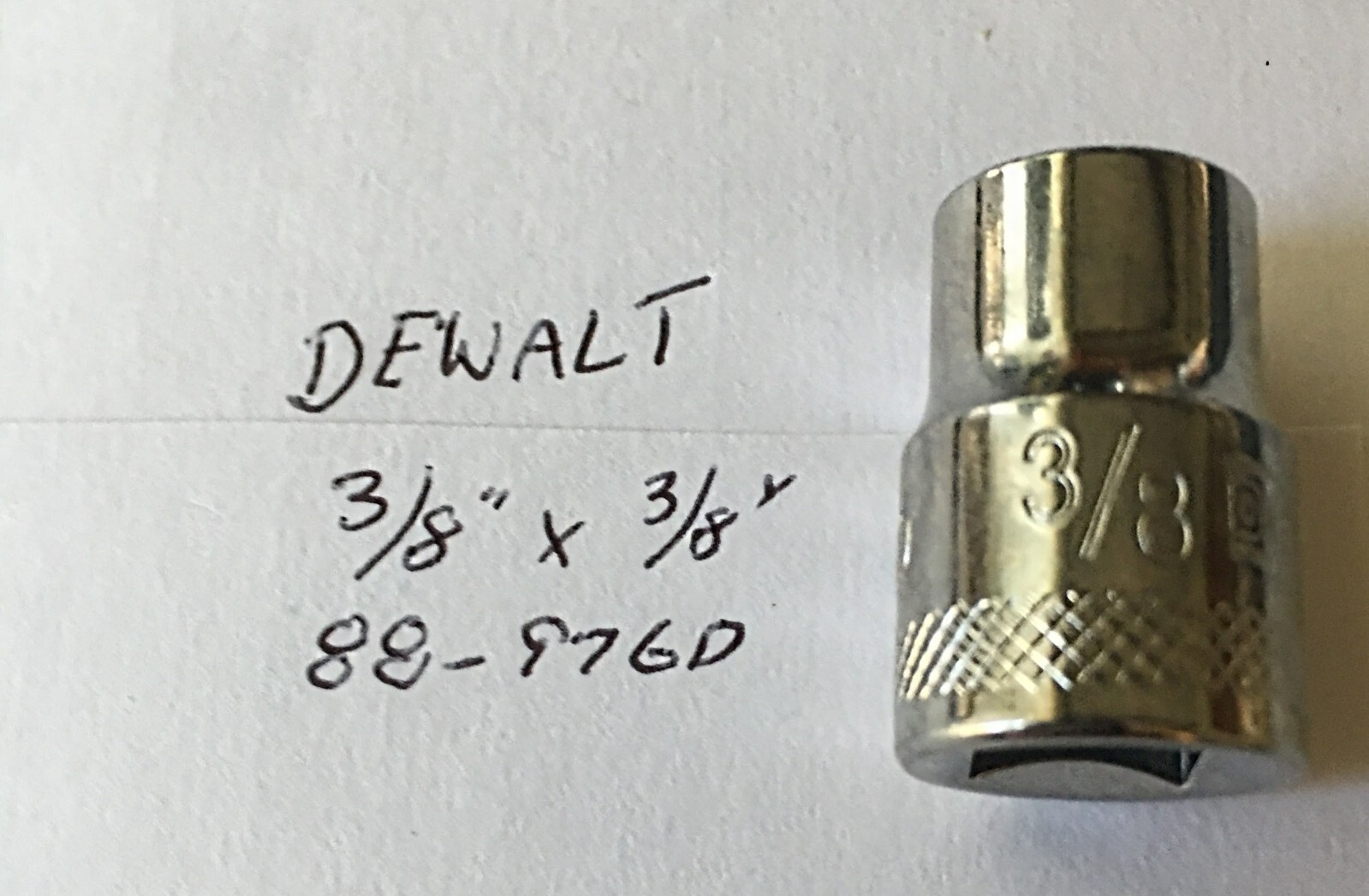 DeWalt 3/8″ x 3/8″ Drive Shallow Polished Chrome Socket 6 Pt 88-976D Free Ship