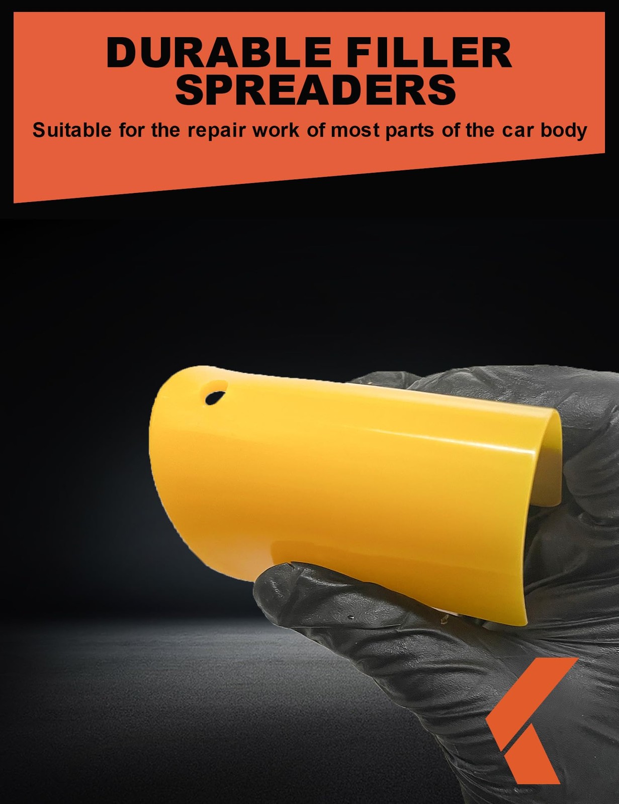 100-Pack Body Filler Spreaders 4 inch Yellow Reusable Plastic Automotive Tools