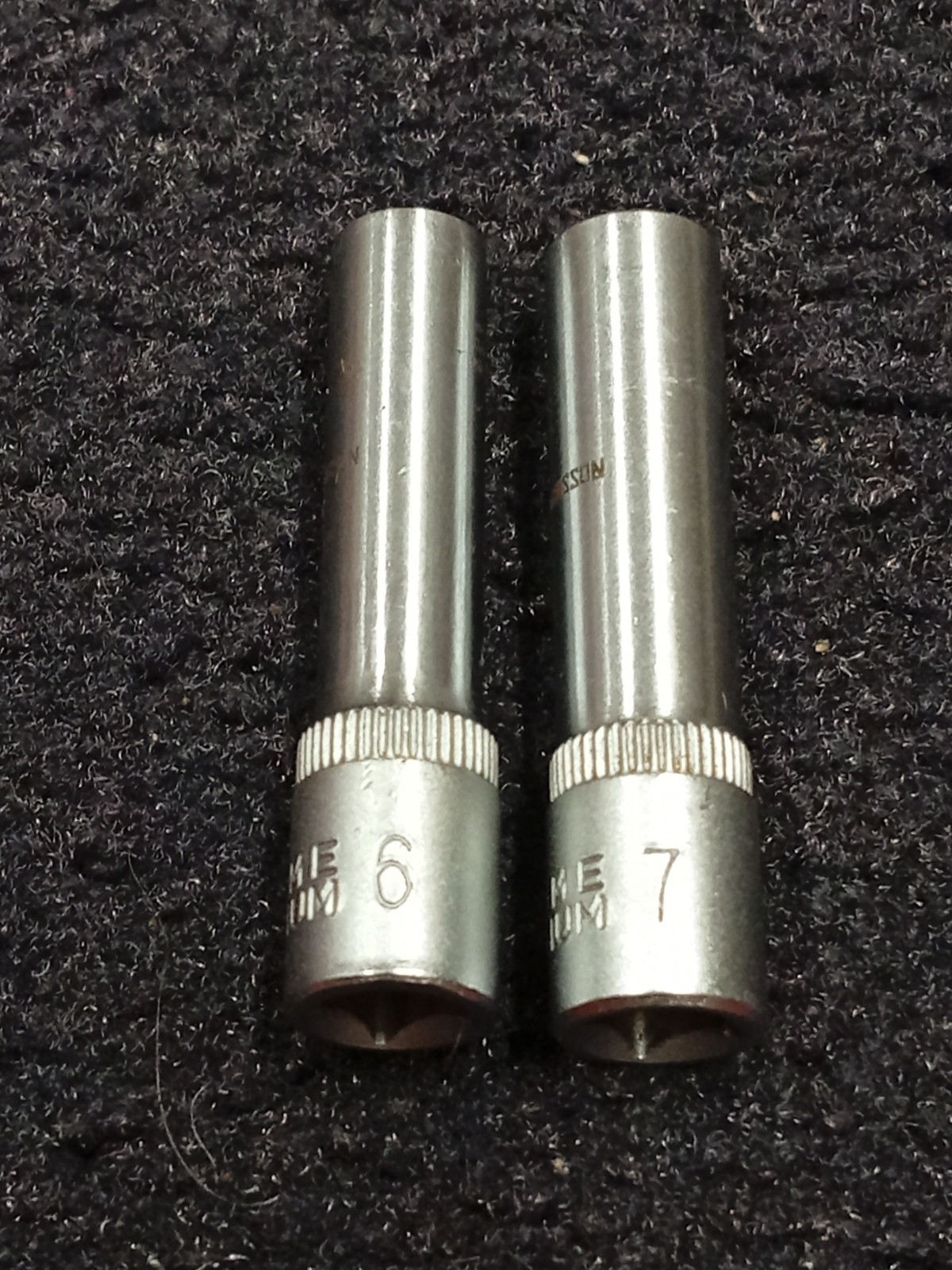 2 MAGNUSSON Deep 50mm, 1/4″ Drive, 6 Point Sockets, 6mm & 7mm