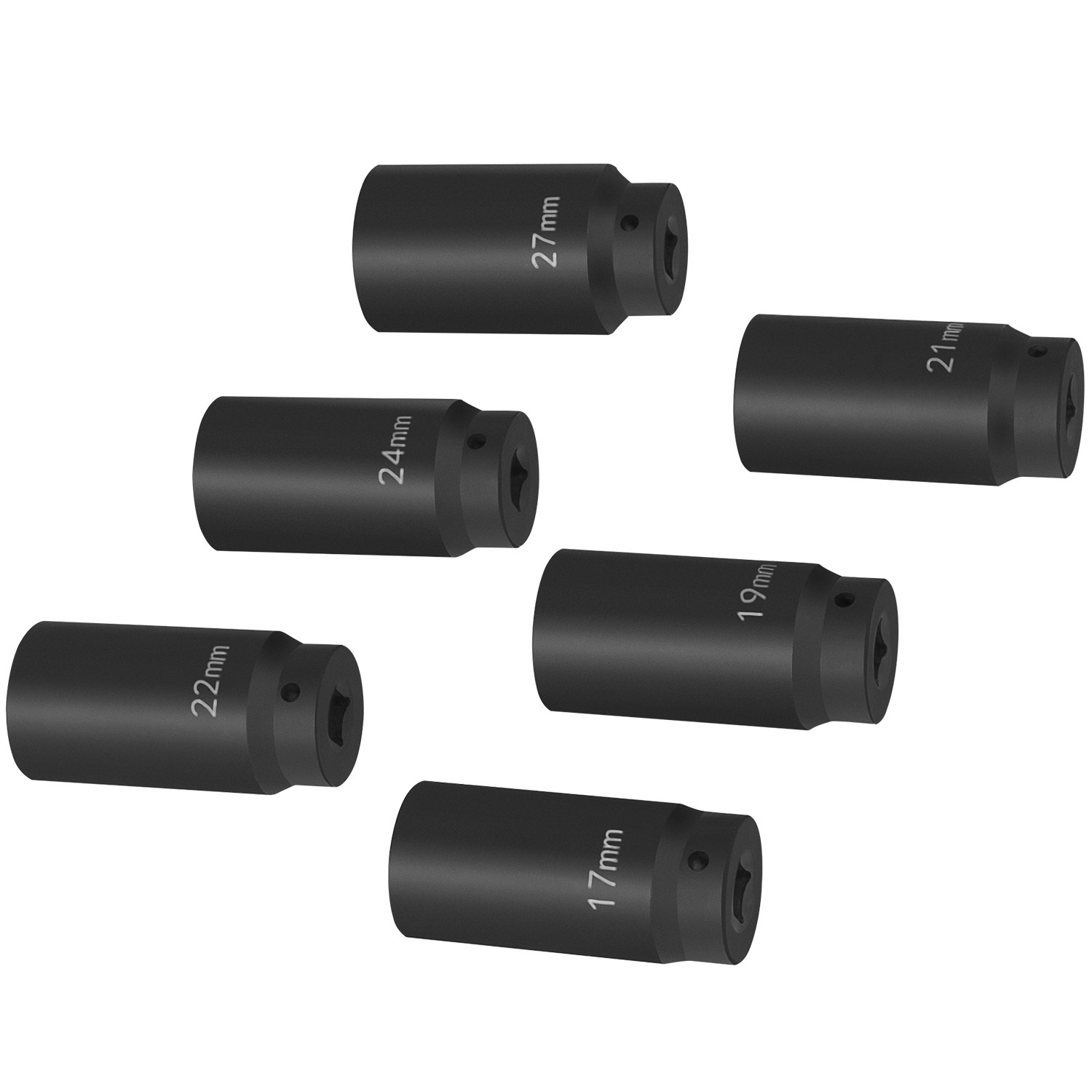 1/2″ Drive Crank Bolt Socket 6 Pack Set 17mm 19mm 21mm 22mm 24mm 27mm Harmonic