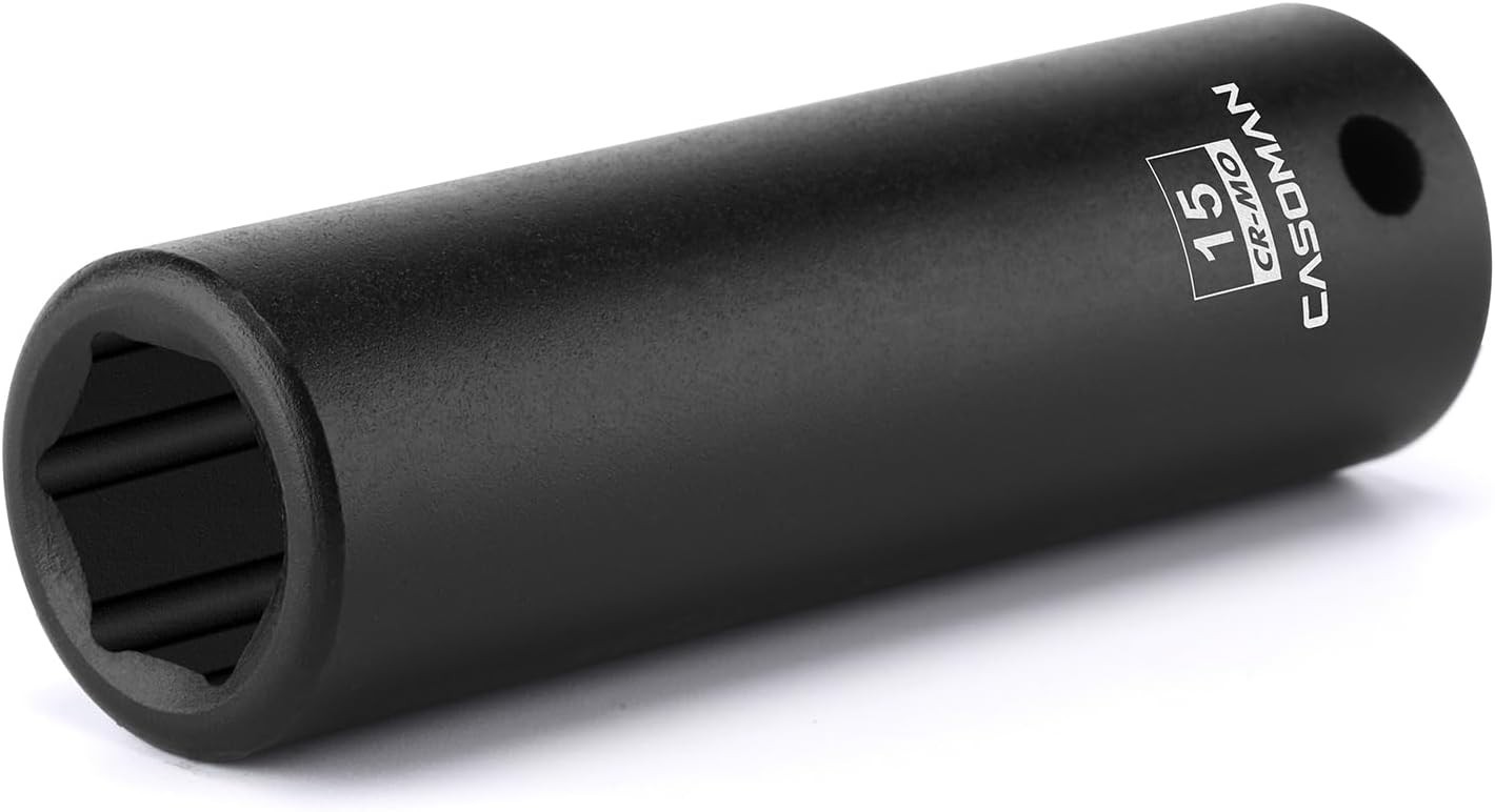 1/2″ Drive 15mm Impact Socket – Corrosion-Resistant CR-MO Steel with Assurance