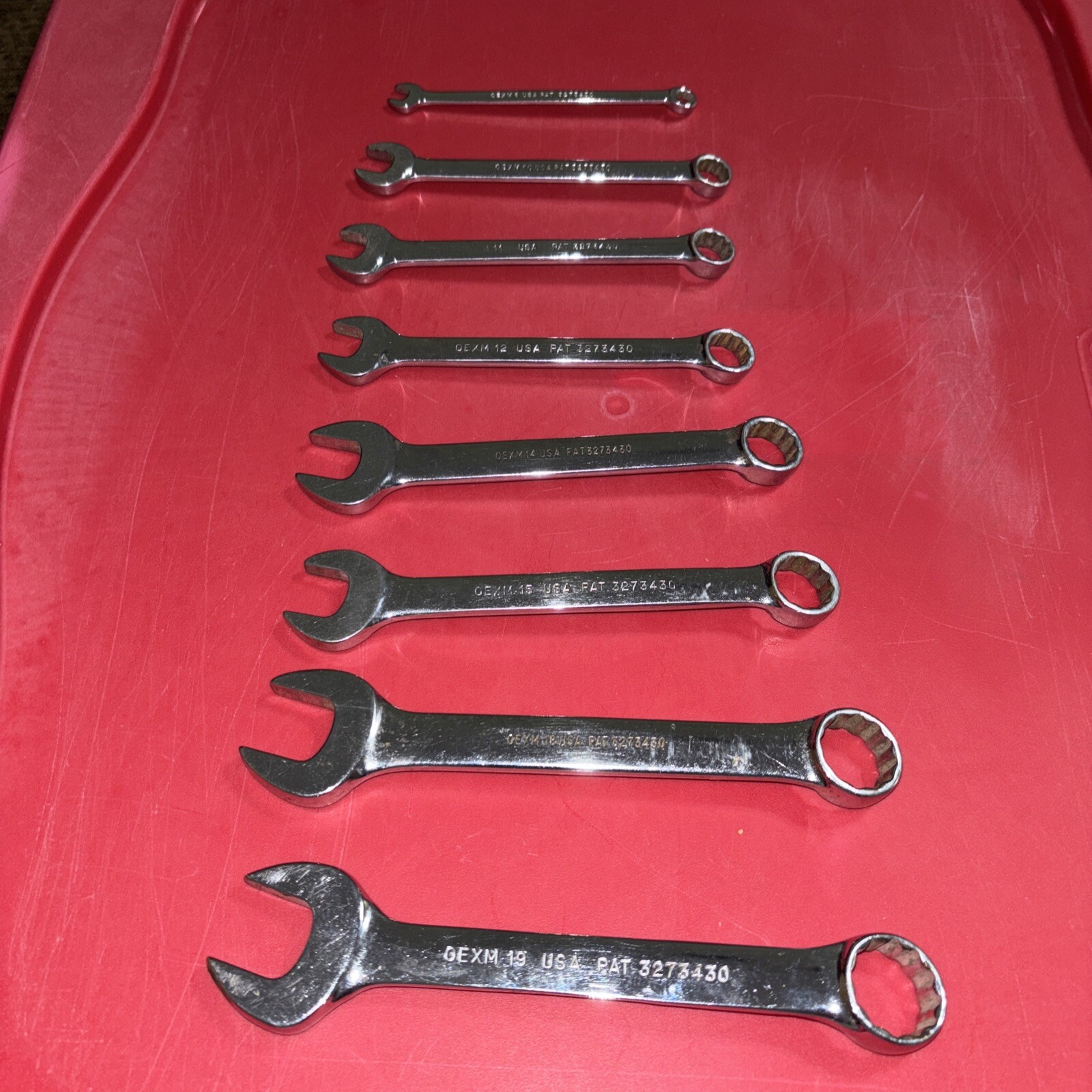 SNAP ON OEXM-SERIES 8-Pc 12-Pt. Metric Flank Drive® Combination Wrench
