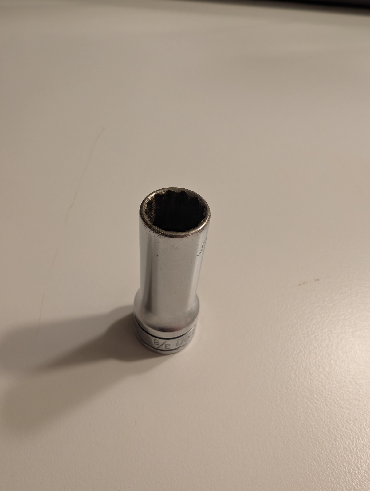 Vintage Snap On 3/8″ Drive 3/8″ 12PT SAE Deep Chrome Socket SF-121