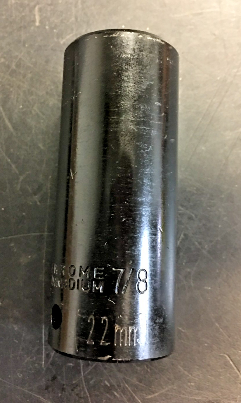 7/8″, 22mm, Chrome Vanadium 1/2” Drive Impact Socket, 6-Point, Heavy Duty Tool