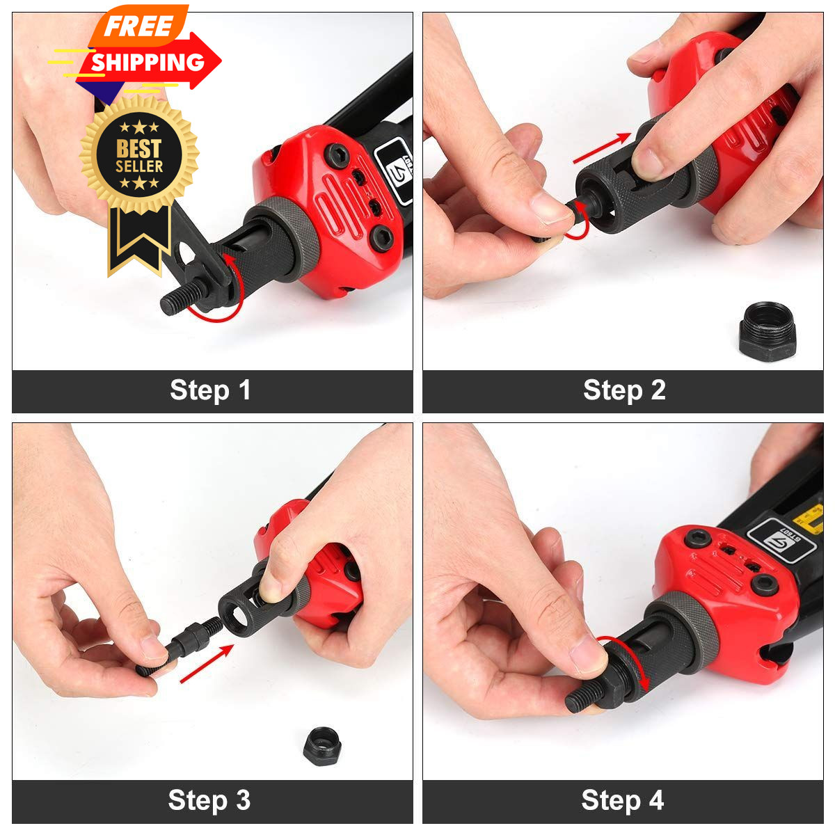GIANTISAN Rivet Nut Tool Kit,16-Inch Rivnut 16-Inch/ 12 Mandrels