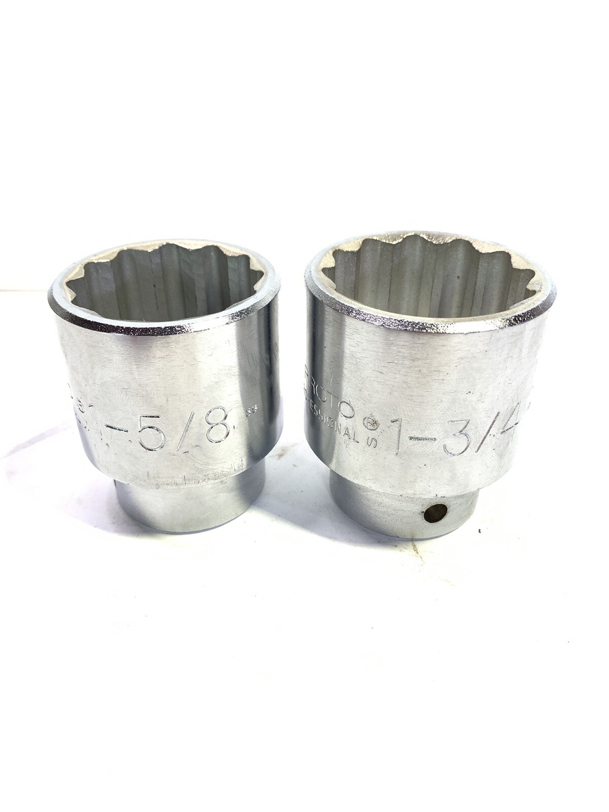 Proto SAE 5552 1-5/8 & 5556 1-3/4 Inch Standard Socket 3/4 Drive 12 Point