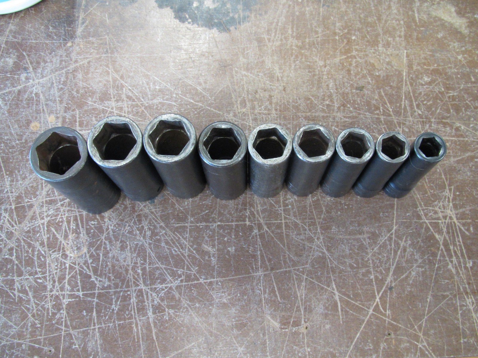 USED SNAP ON 309SIMY 1/2″ DRIVE 1/2″ TO 1″ SAE DEEP IMPACT 9 PC SOCKET SET