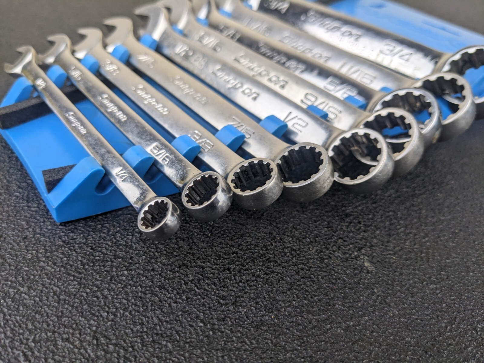 #bk471 Snap On Tools OES Master SAE Spline Short Wrench Set 3/8” – 3/4″ Aviation