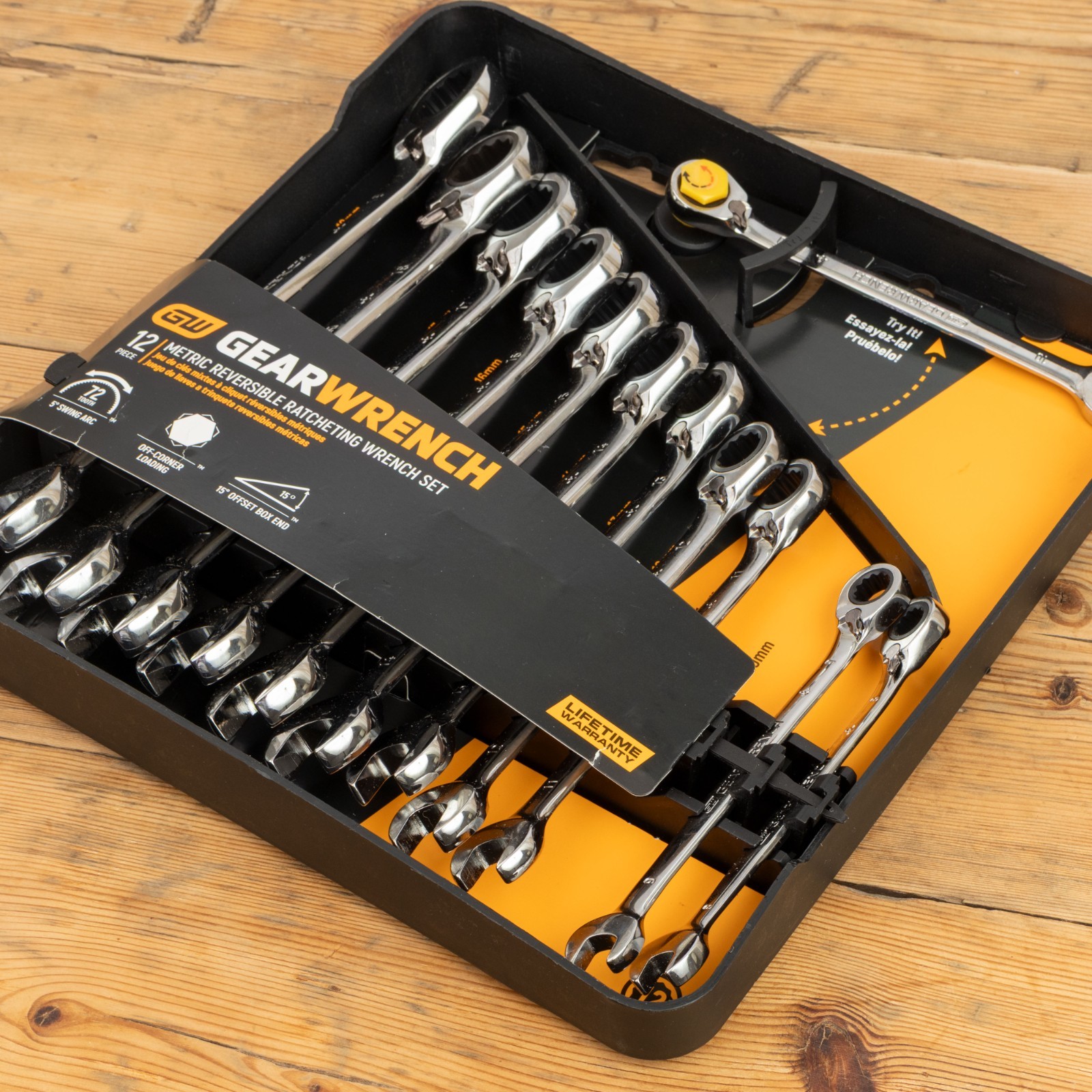 Gearwrench Metric Reversible Ratchet Combination Spanner Set 8-19mm 9620N