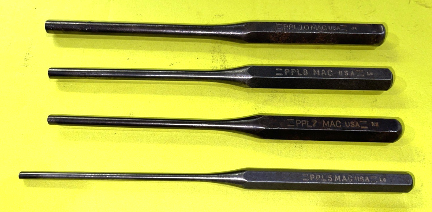 MAC TOOLS 4 PIECE LONG PIN PUNCH 5/32-5/16 SET FREE SHIPPING IN THE US