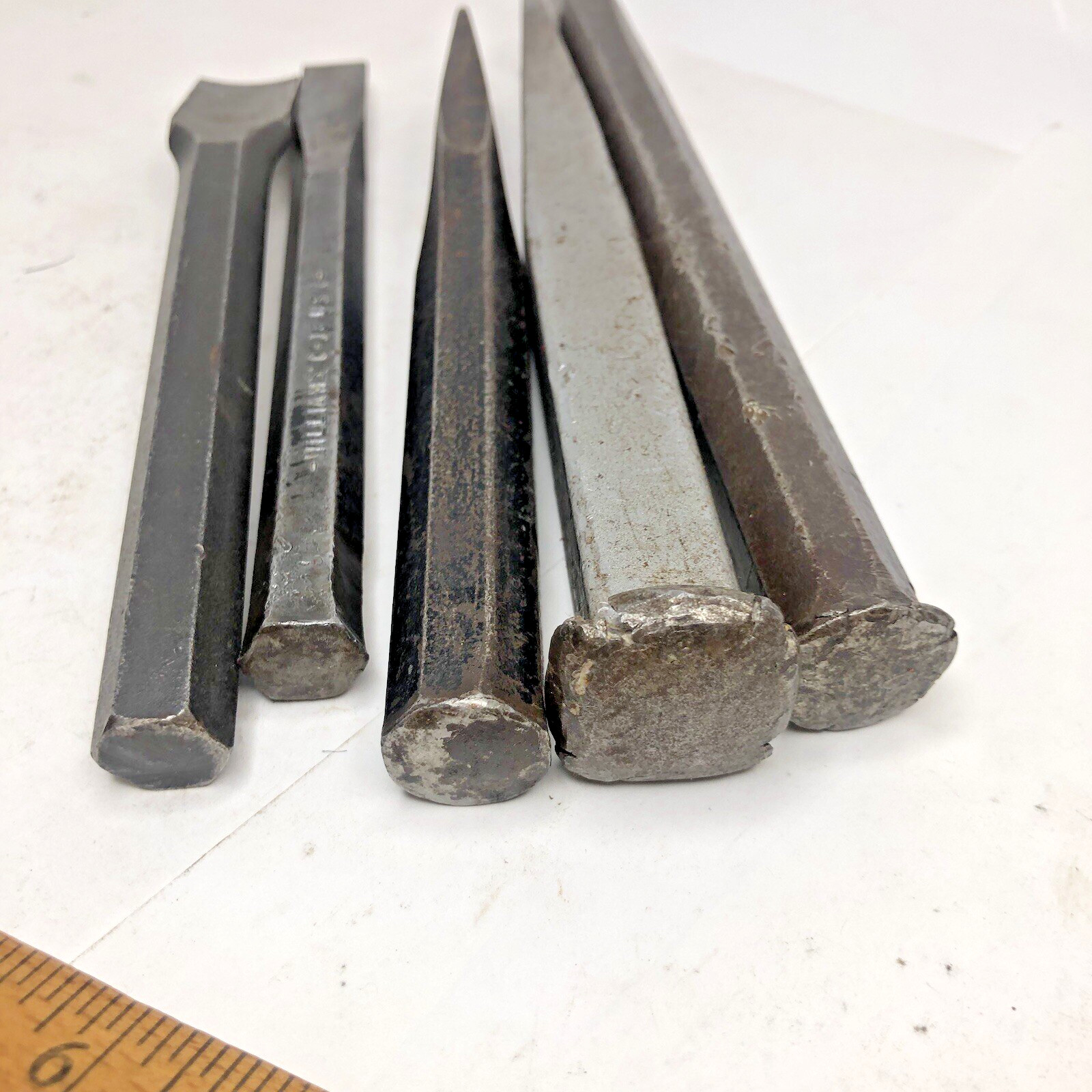 (5) Mix Lot of Craftsman-Williams-Bonney-Proto-Mac Tools Cold Chisel Chisels Set
