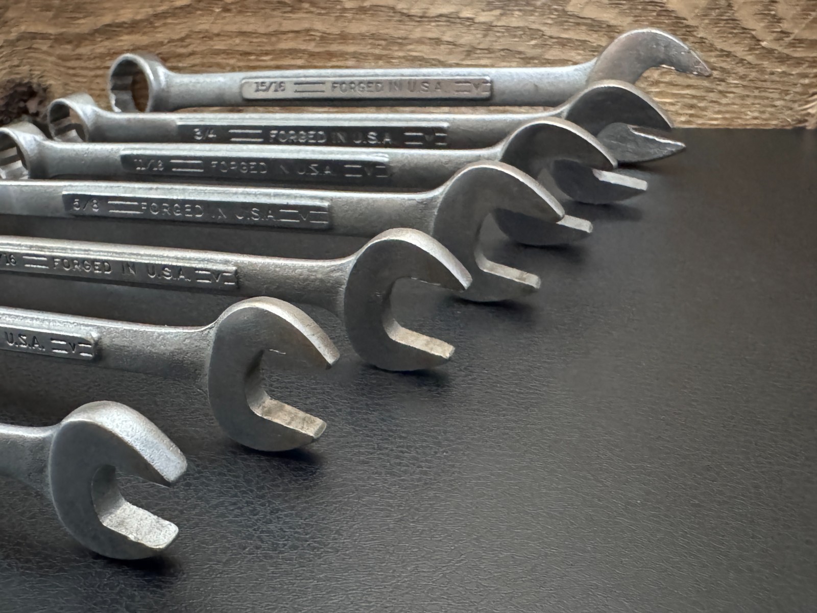 Vintage Craftsman =V= SAE Combination Wrench Set 7/16 to 15/16 7pc Forged in USA
