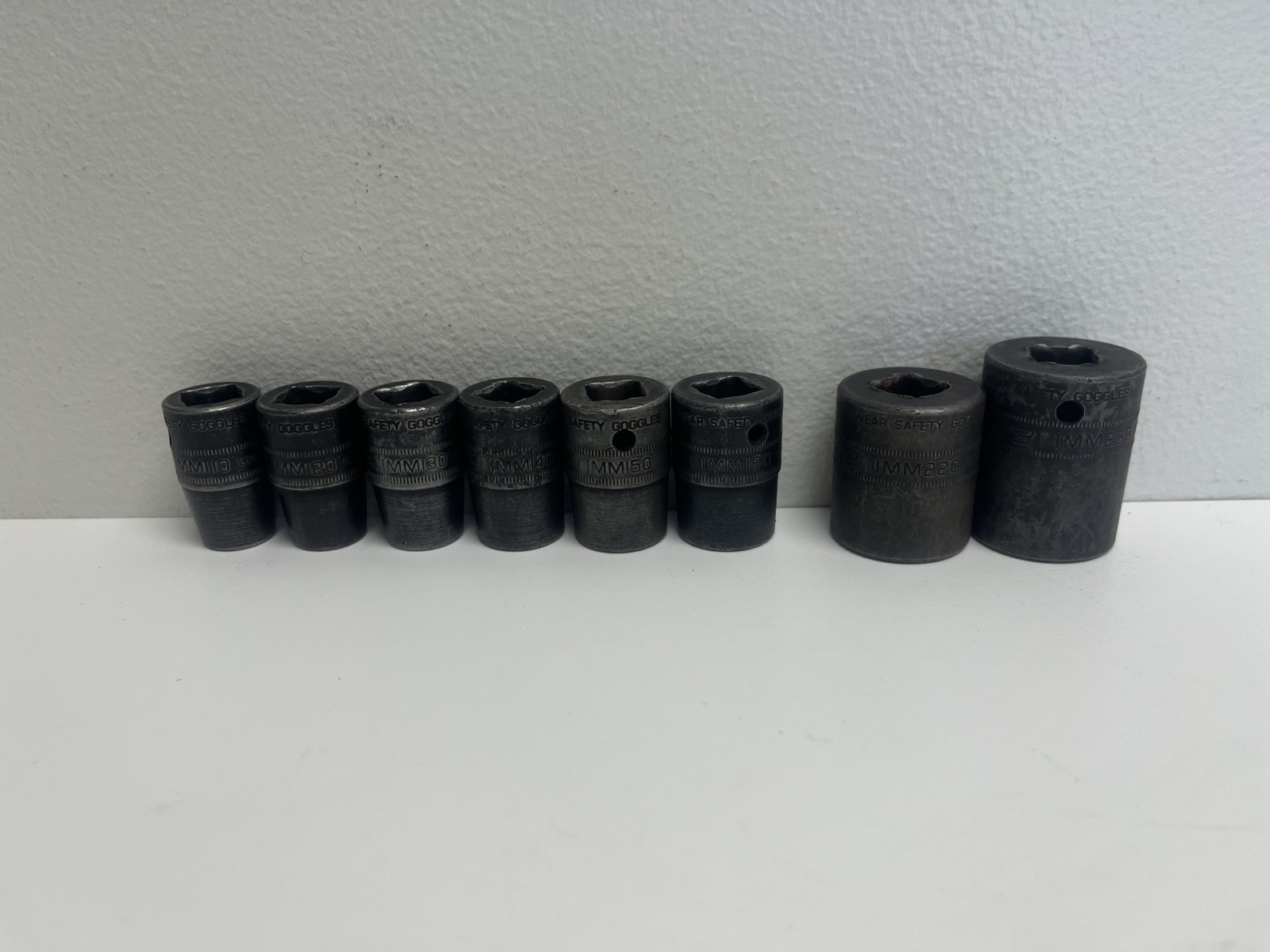 Lot Of 8 Snap-On 6 Pt Shallow Impact Sockets IMM110-IMM160 IMM220 IMM230 Metric