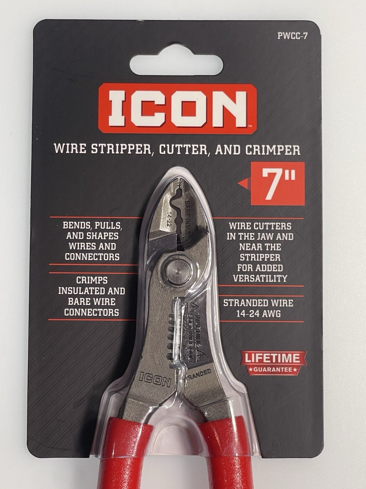 ICON 7″ Inch Wire Stripper Cutter Crimper Pliers PWCC-7