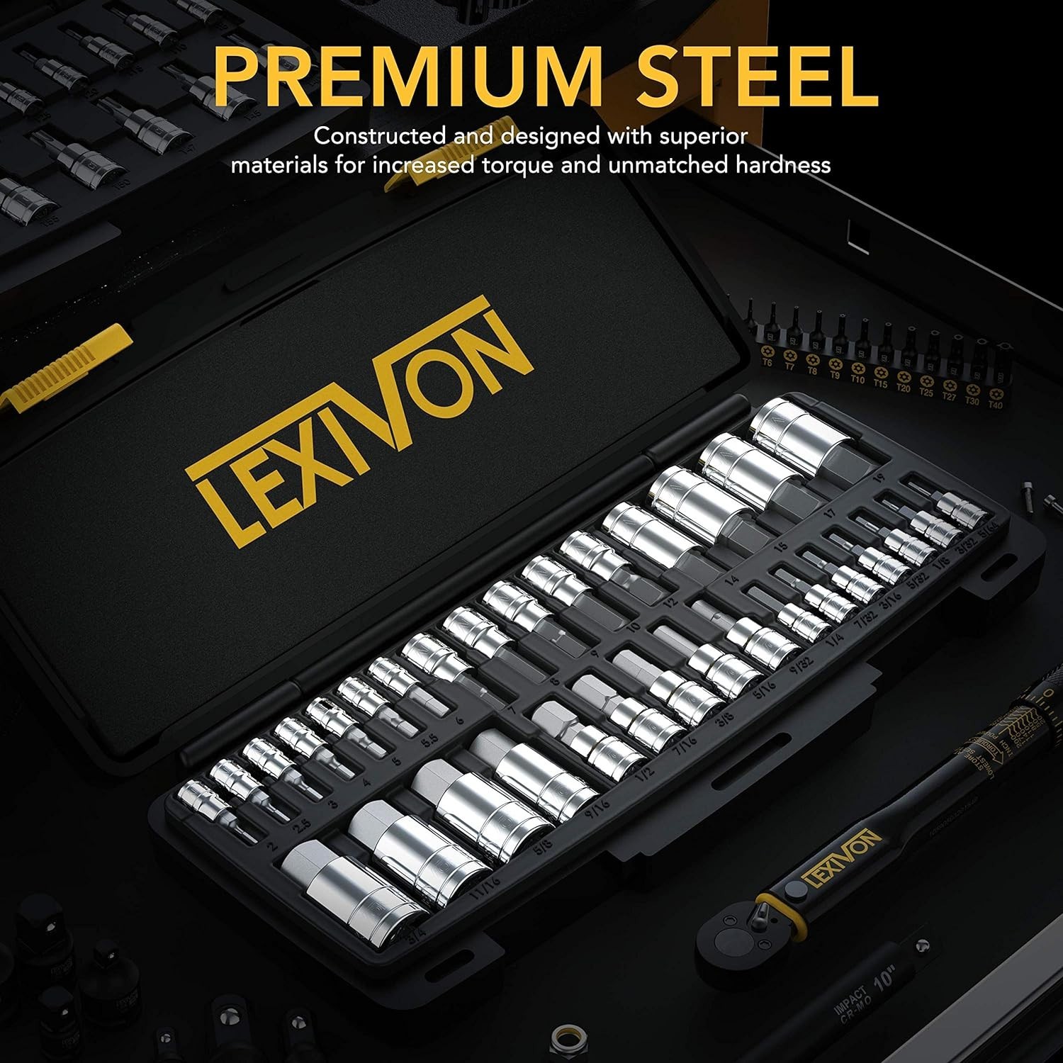 Master HEX Socket Set: 32-Piece S2 Alloy Steel – SAE & Metric Dual Compatibility