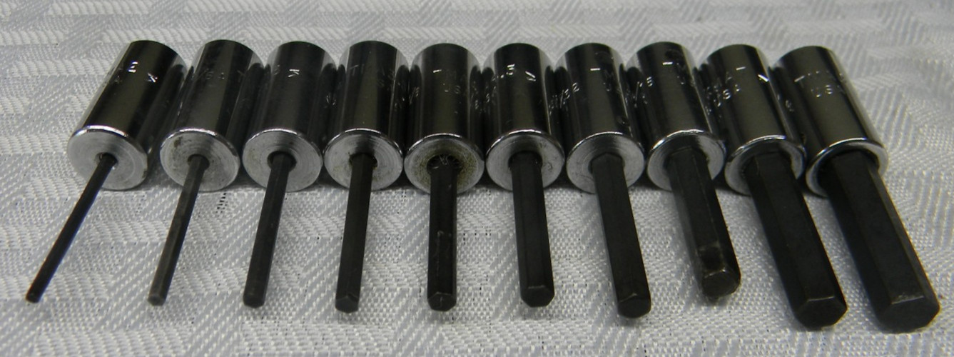 SNAP-ON 1/4″ DRIVE 10PC SAE HEX DRIVER BIT SOCKET SET 1/16″-1/4″ #110ETMAY