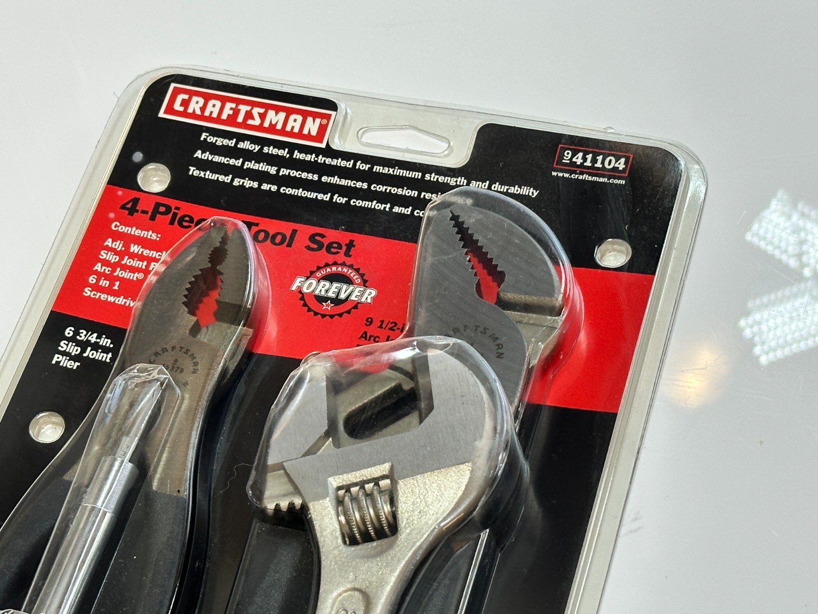 NOS Sears Craftsman USA 41104 4pc Tool Set, Adjustable Pliers 6-in-1 Screwdriver