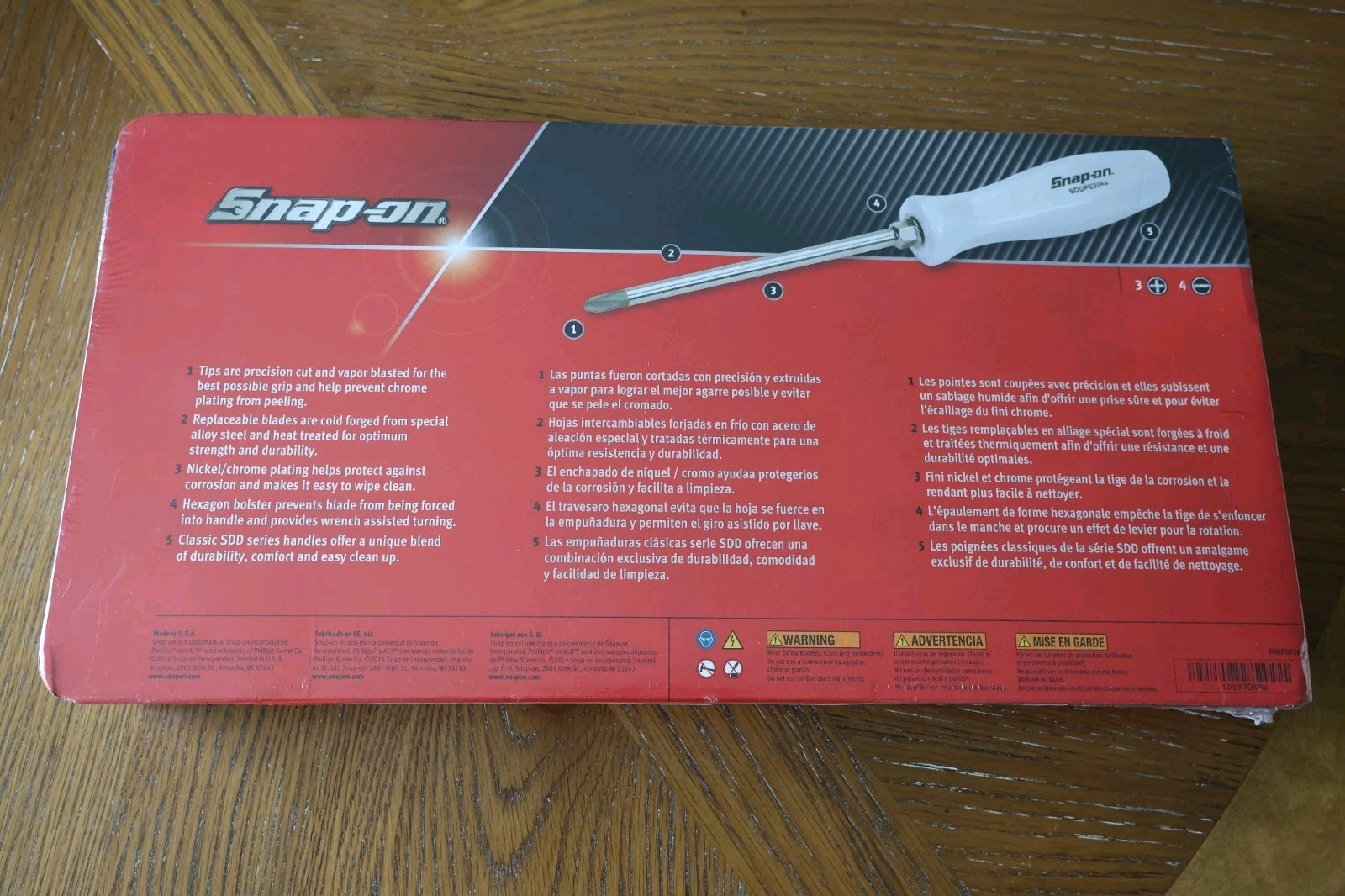 Snap On 7 piece combination screwdriver set SDDX70APW white pearl hard handle…