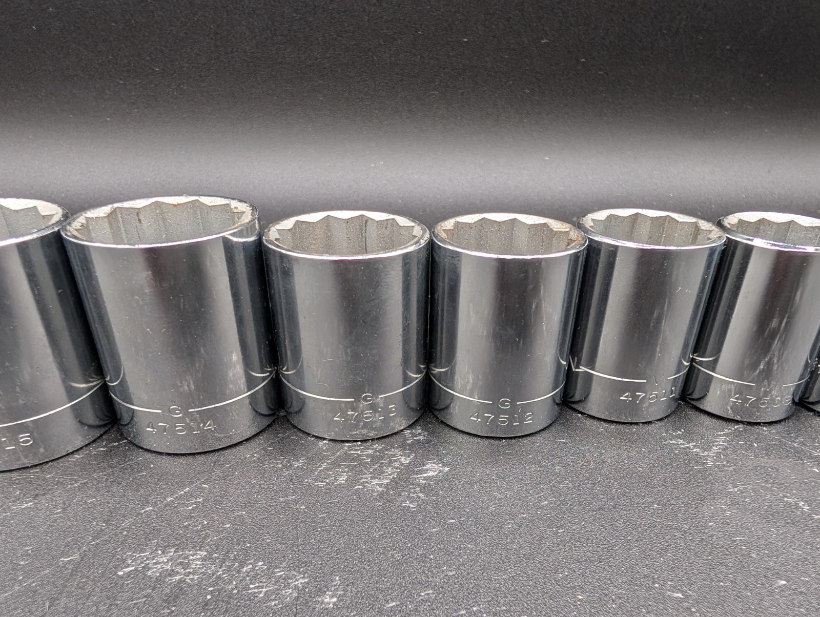 Craftsman Vintage 12pc Socket Set 1/2″ Dr 12 Pt Shallow 7/16″ to 1 1/8” G, V USA