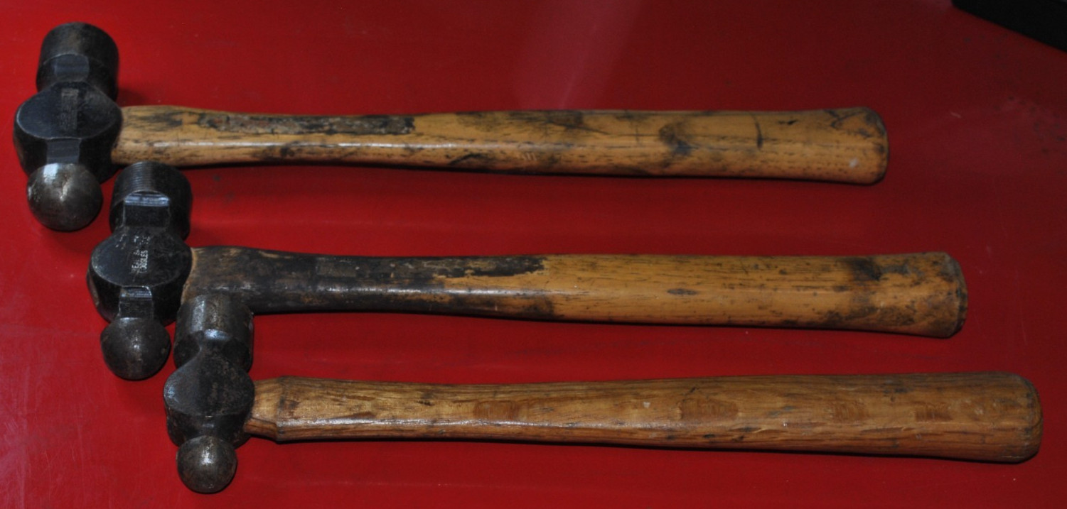 URREA Tools 3pc Ball Peen Hammer Set Wood Handle 1308P, 1312P, 1316P 2 USA 1 Mex