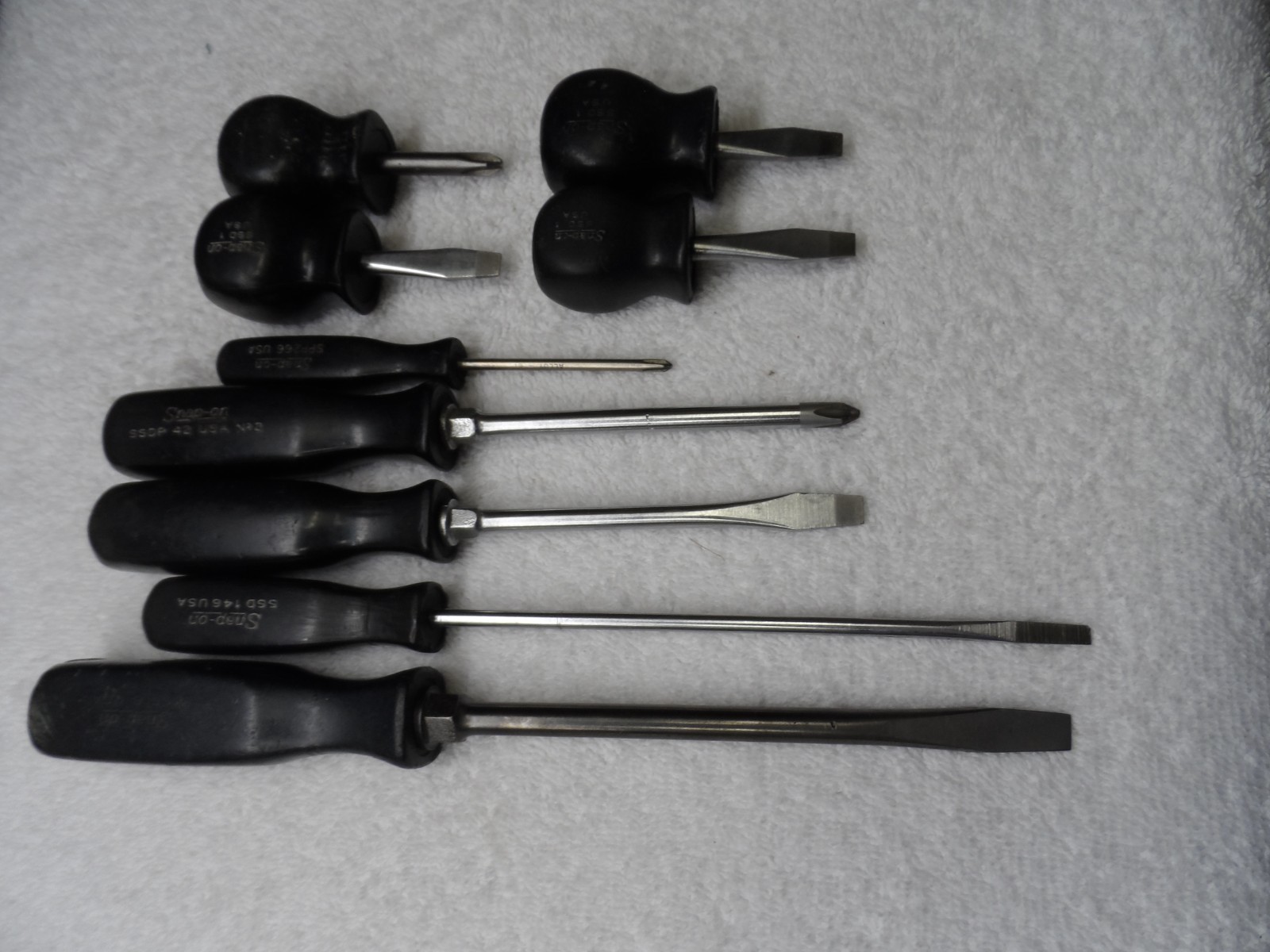 Snap-On 3 Phillips 6 Slotted Screwdriver Set. made in USA (Black) – 9 pcs