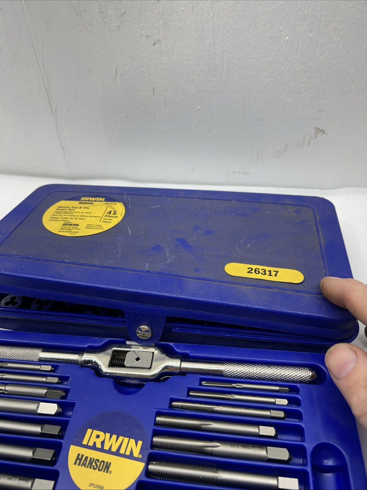Irwin Hanson 26317 41 Pc. Metric Hex Tap & Die Set. (missing The Hand Tap)