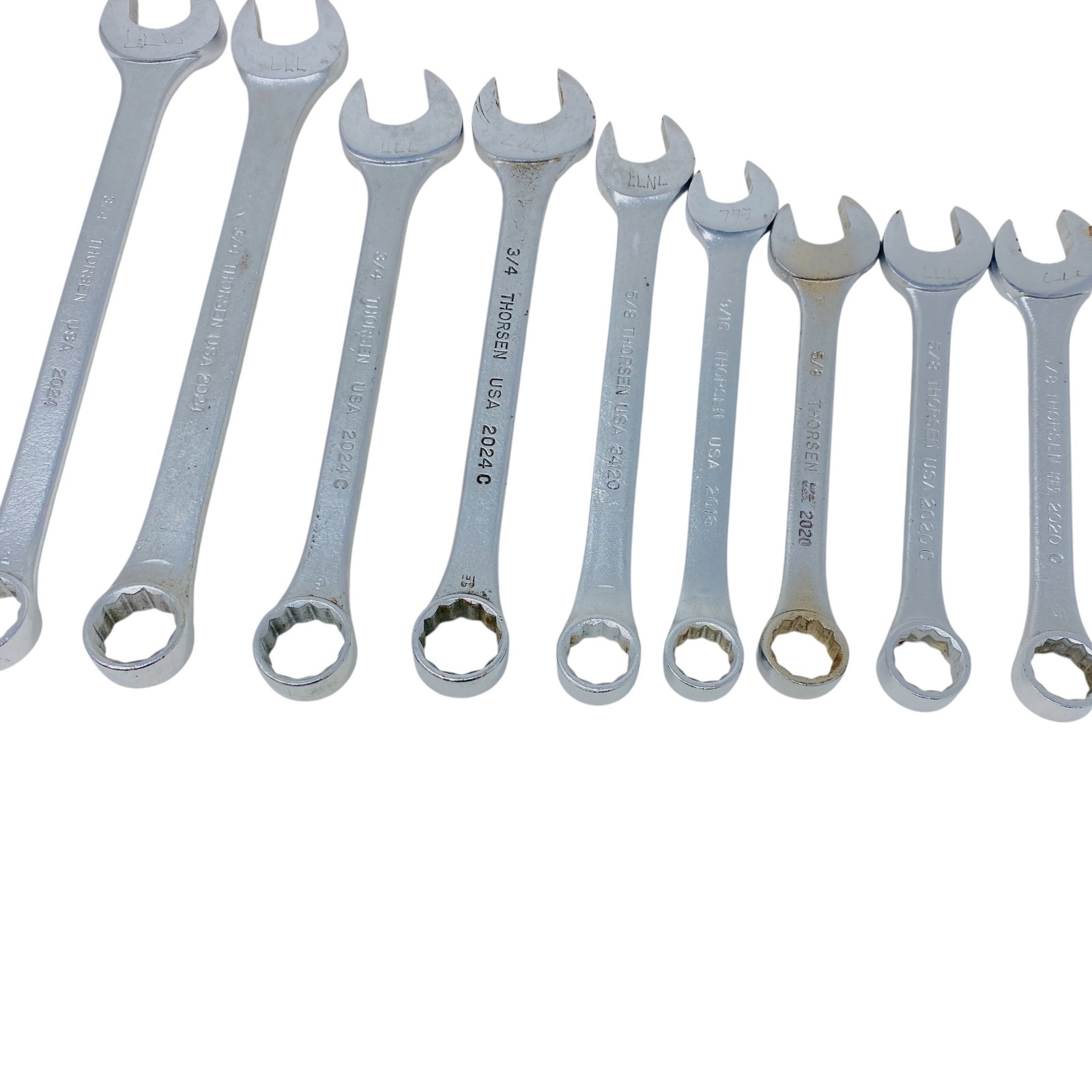 Thorsen USA Combination Wrench Lot SAE Mechanics Hand Tools Set, 10 Pcs