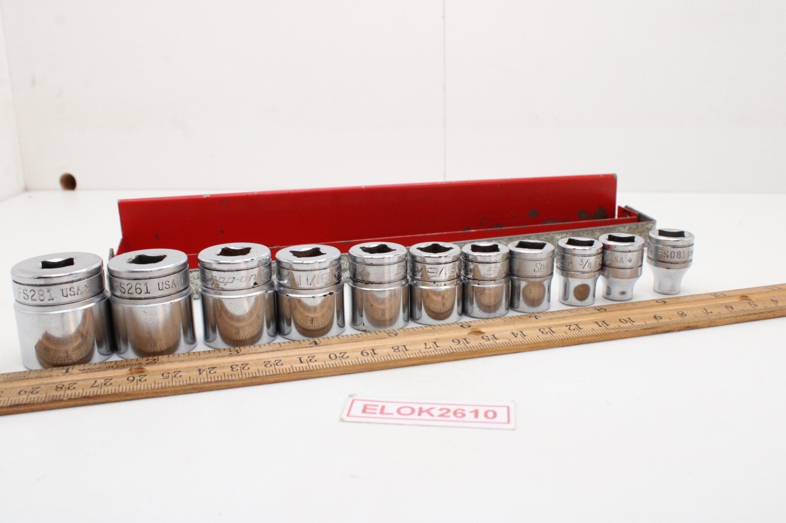 Snap On FS081-FS281 1/4″-78″ 3/8″ Drive 6 Point 11 Piece Shallow Sockets Set USA