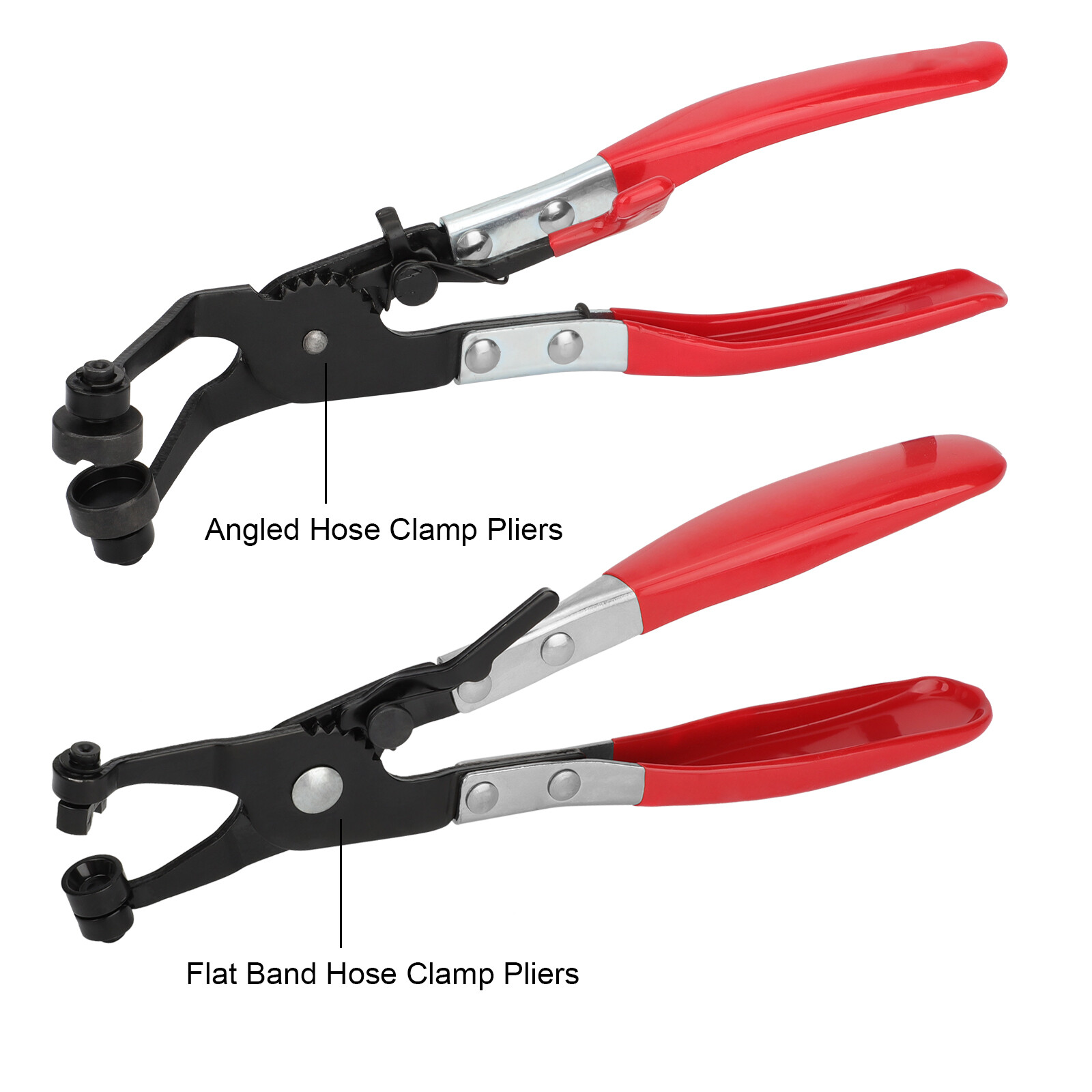 2x Flat Band 45° Angled Swivel Jaw Locking Tools Hose Clamp Plier Coolant Clip