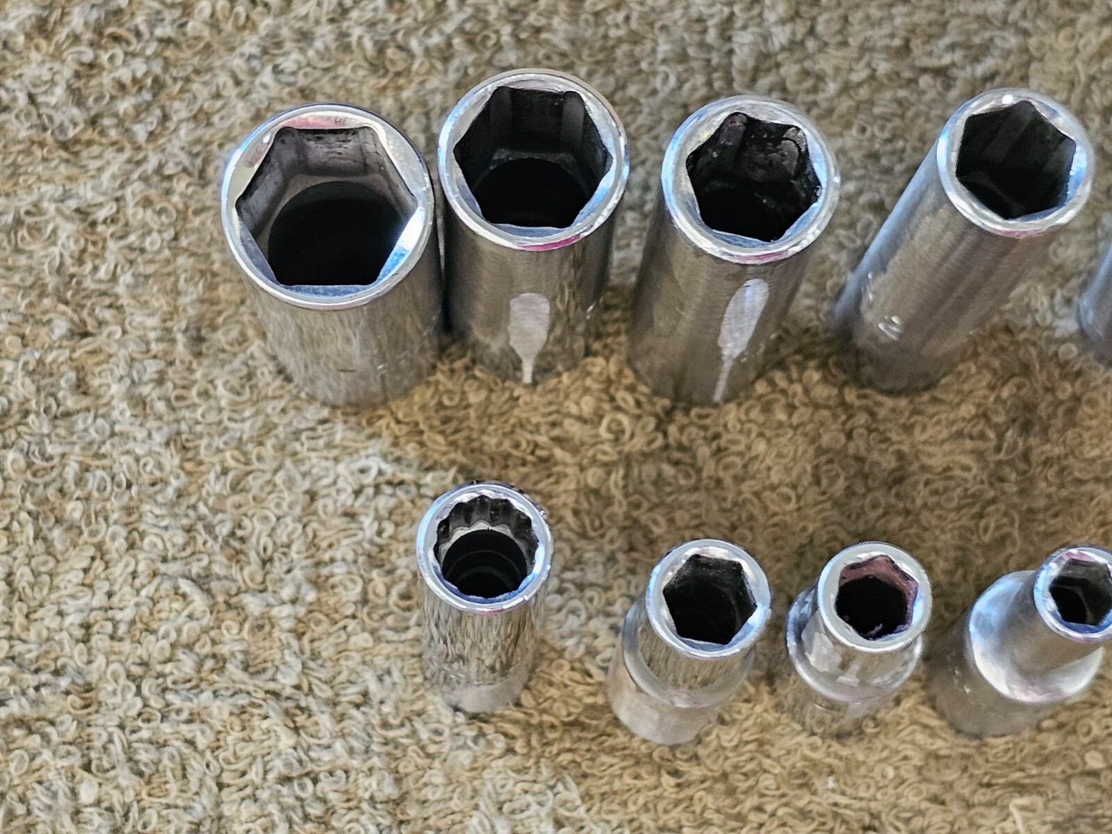 9 Proto Professional Deep Well Long Socket 1/4″ Drive Sae Set 1/2 3/8 3/16 4716L