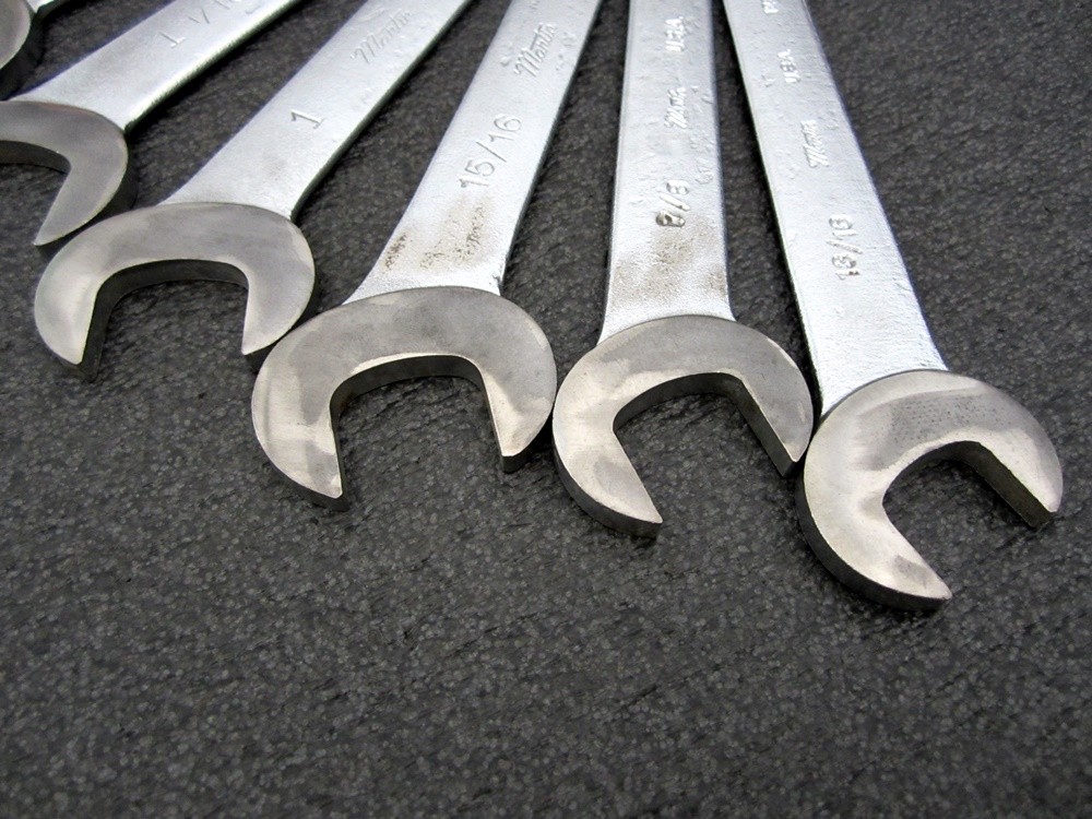 Vintage Martin Tools 9pc SAE Open End Service Wrench Set SW11K Made in USA