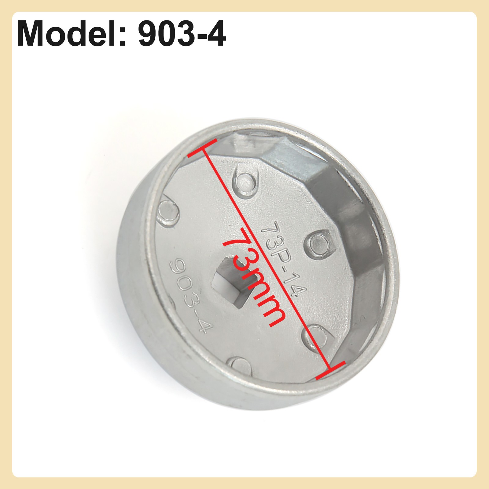 14 Flutes 73mm Inside Dia Cap Type Oil Filter Wrench Cup for Universal Item of 1