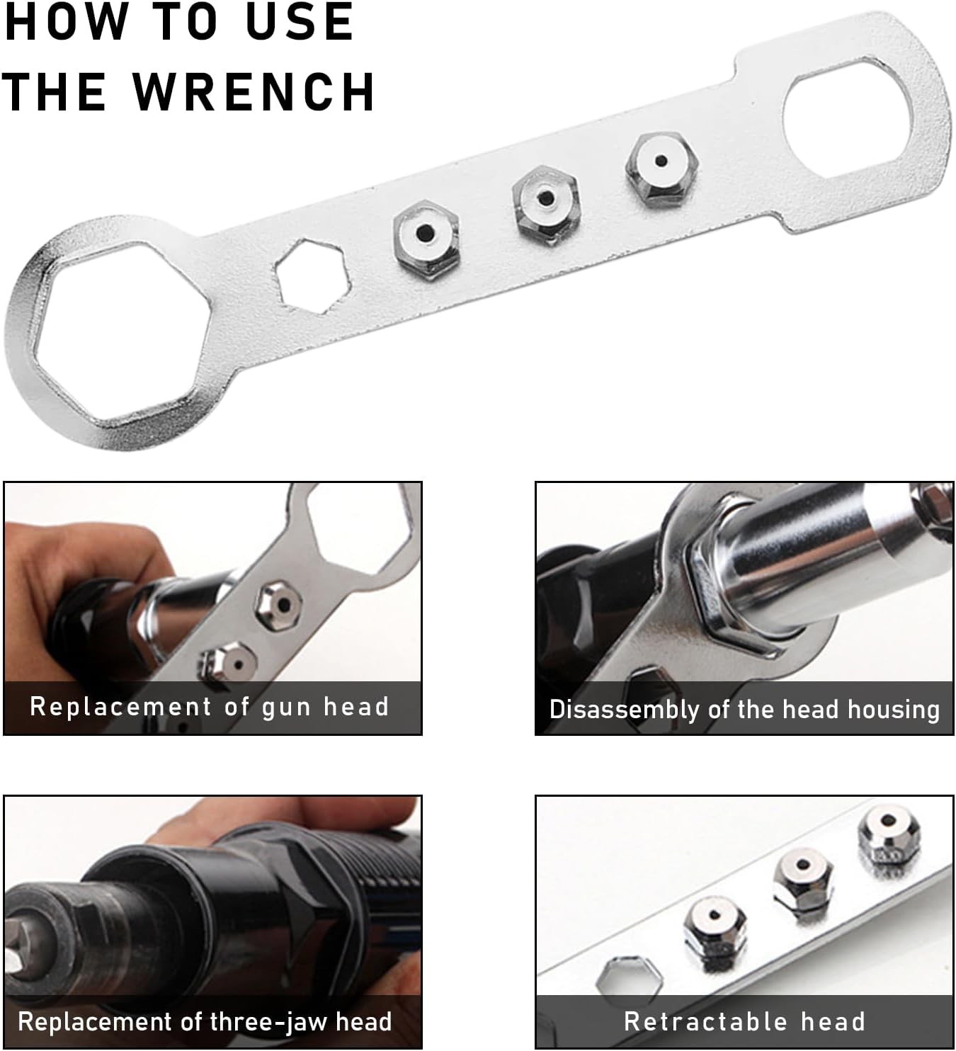Electric Rivet Nut Gun Riveting Tools, Metal Pop Tool Drill…