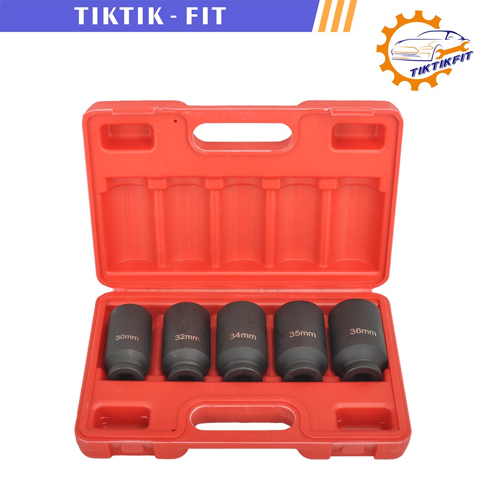 1/2″ Drive 12 Point Impact Socket Set 30,32,34,35,36mm CR-MO Axle Nut Socket