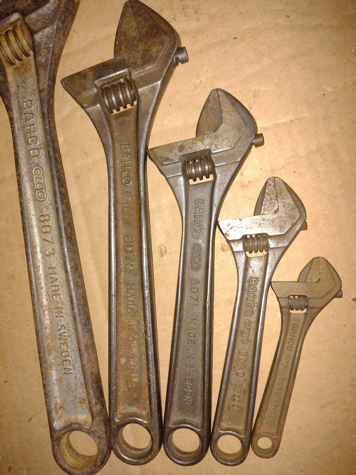 BAHCO ergo ADJUSTABLE WRENCHES-SIZES;12″ &10″ & 8″ & 6″ & 4″ MADE IN SWEDEN
