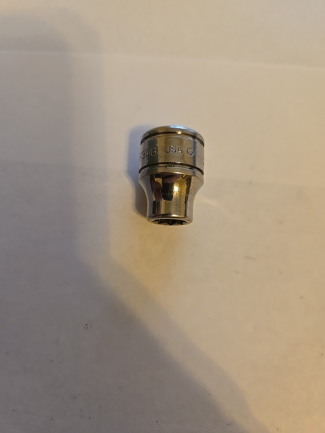 Snap On 3/8″ Drive 1/4″ 8PT SAE Chrome Double Square Socket F308