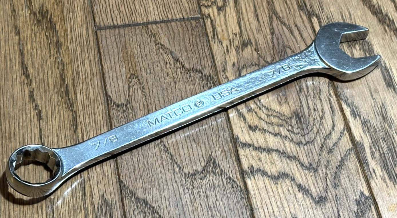 🇺🇸 MATCO Tools 7/8″ SAE Combination Open End Offset Box 12PT Wrench 10.5″ Long