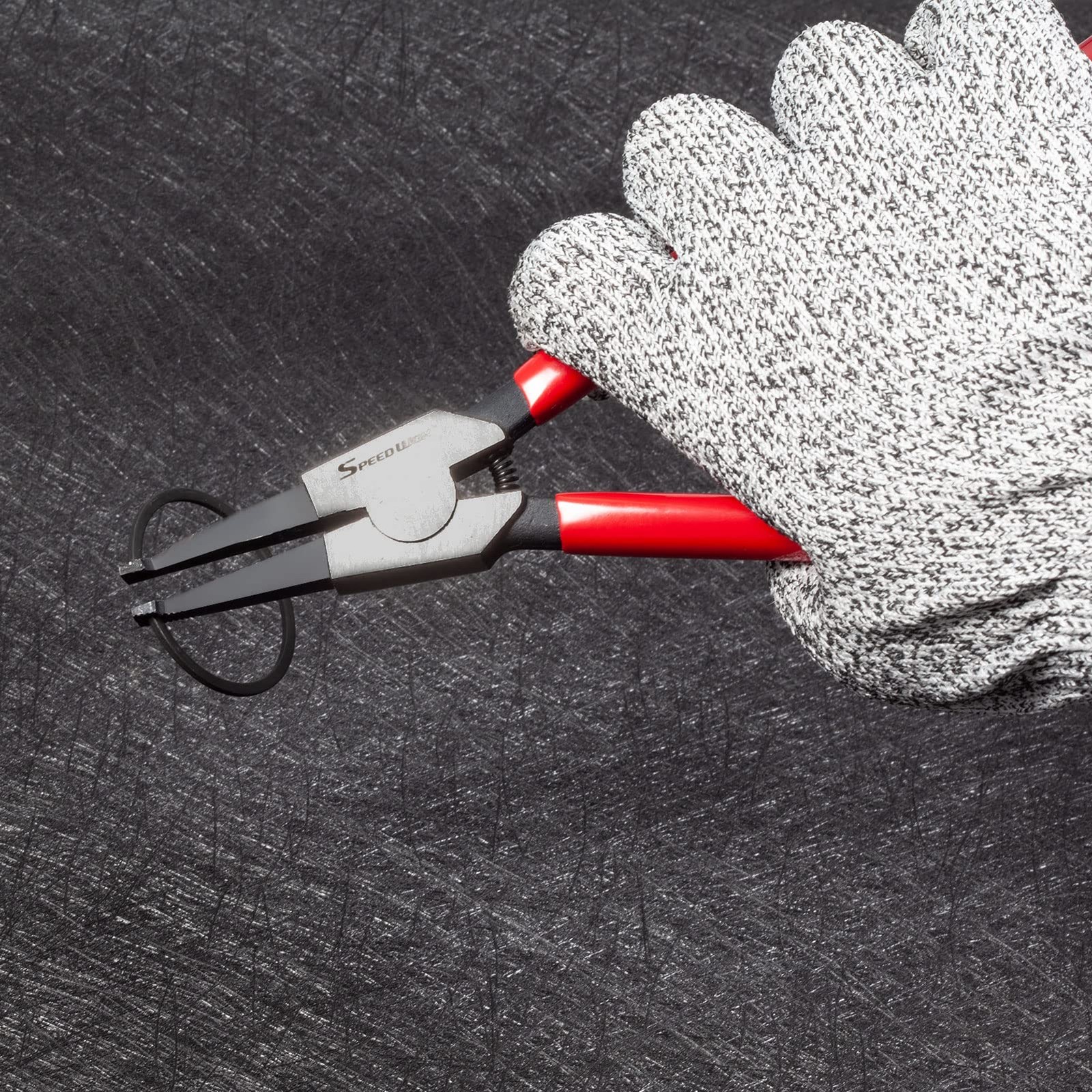 SPEEDWOX 8 Inches Lock Ring Pliers for Removing 8′ – ultra light, Red