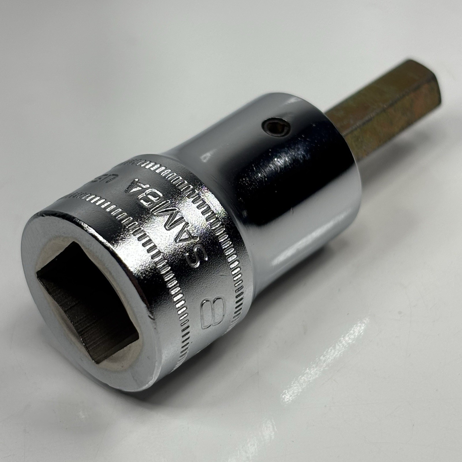 NOS Snap On Tool SAM8A 1/2 Dr Metric 8mm Standard Hex Bit Socket Driver USA 1990