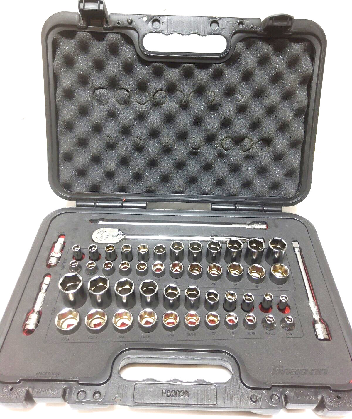 New Snap-on 51-pc 3/8″ Drive 6-pt Metric SAE general service FOAM set 251FSMBFR