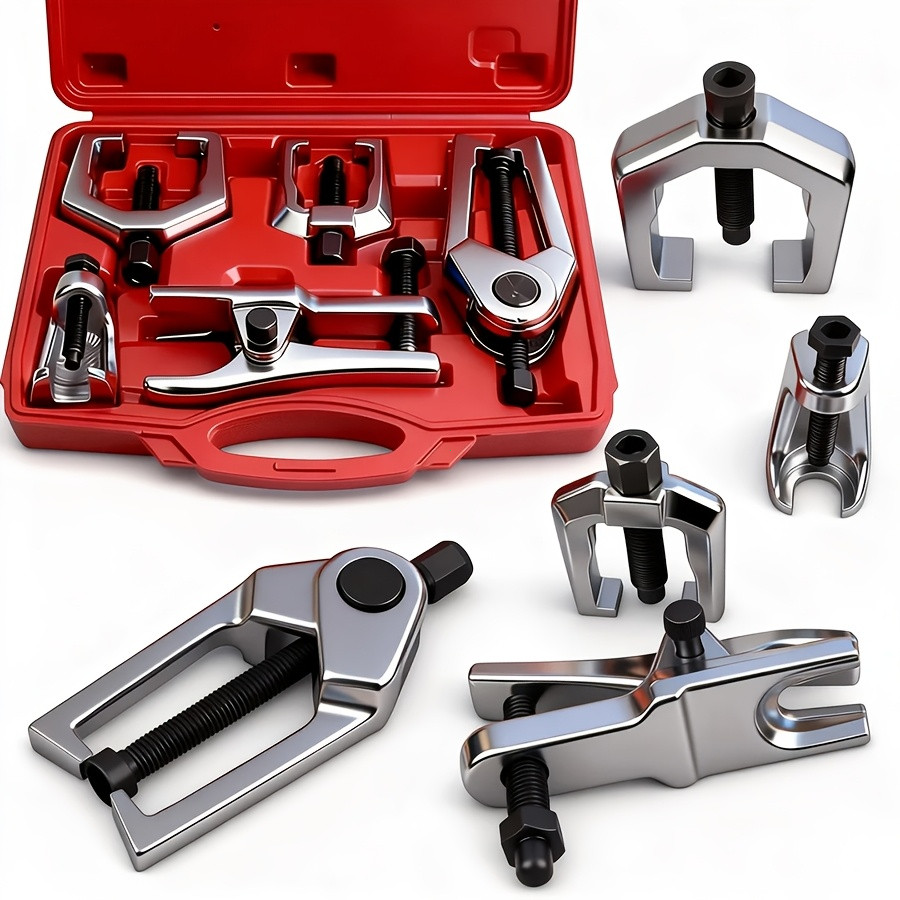 5-piece set of tie rod end puller, ball joint puller, multi-functional ram for