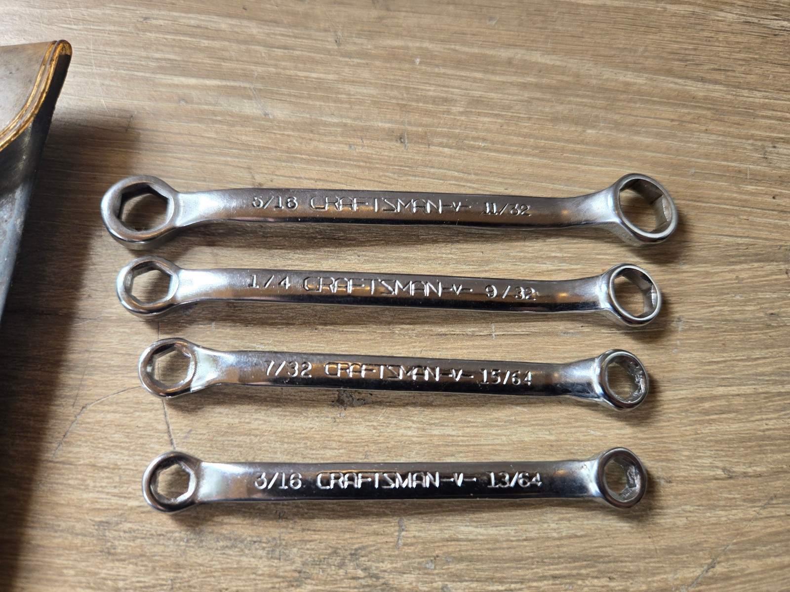 Vintage Sears-Craftsman SAE 4-Piece 9-4379 Midget Double Box End Wrench Set USA