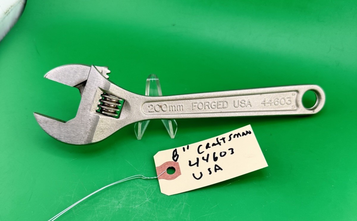 Craftsman USA 8″ Adjustable Wrench 9 44603 MINT Condition See Photos