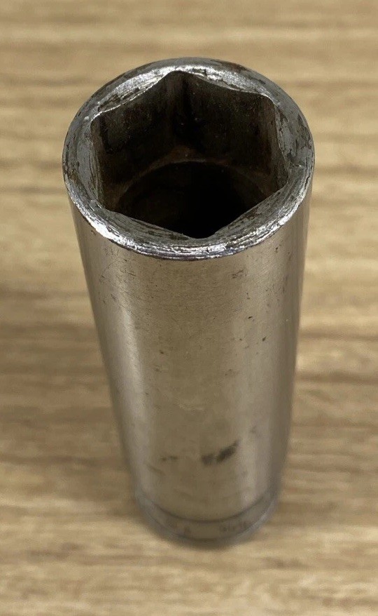 Vintage Snap-On 1/2” Drive 6-Point 11/16” SAE Deep Socket Marked TS-221