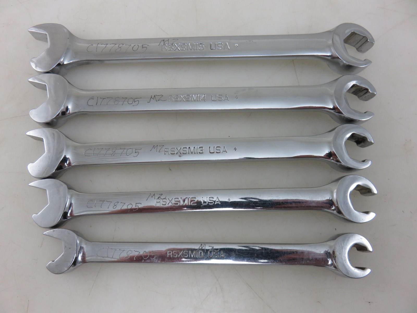 Snap-On RSXSM METRIC Open End Line Flare Nut SPEED Wrench 10mm-15mm