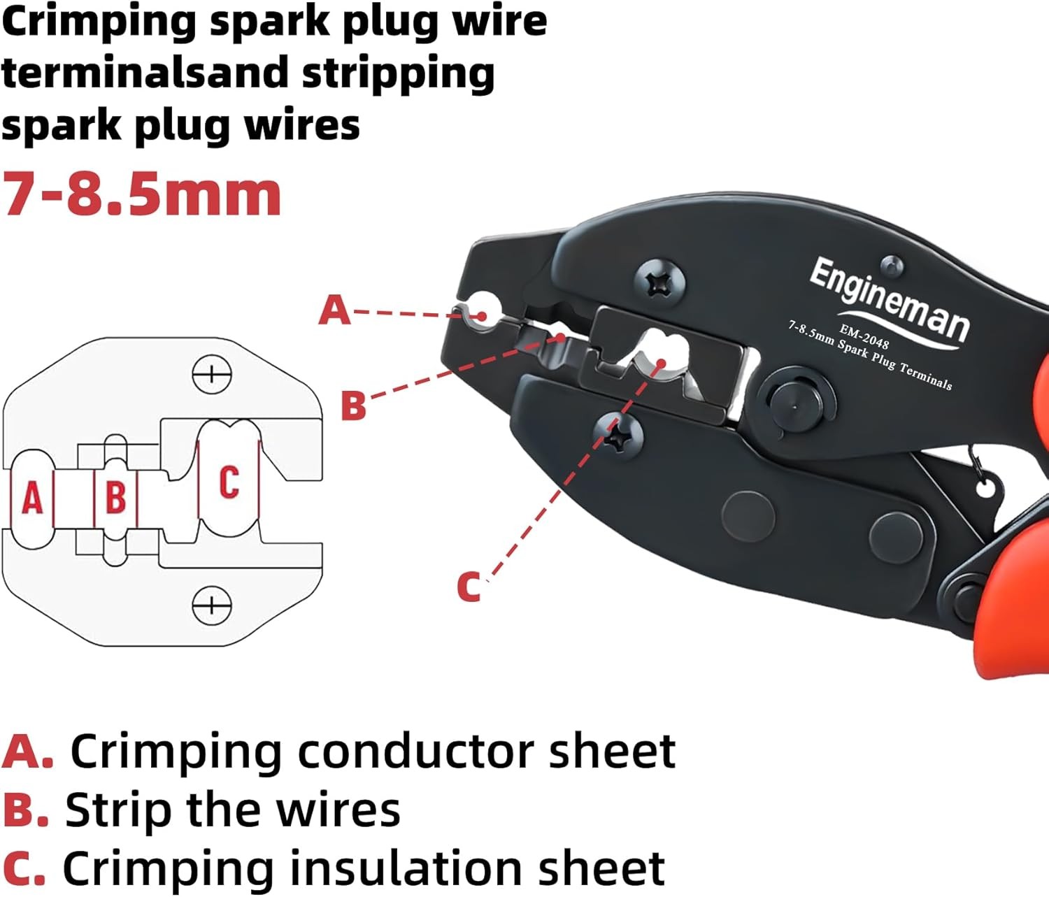 Spark Plug Wire Crimping Tool Kit, Ratchet Crimper for Crimping…