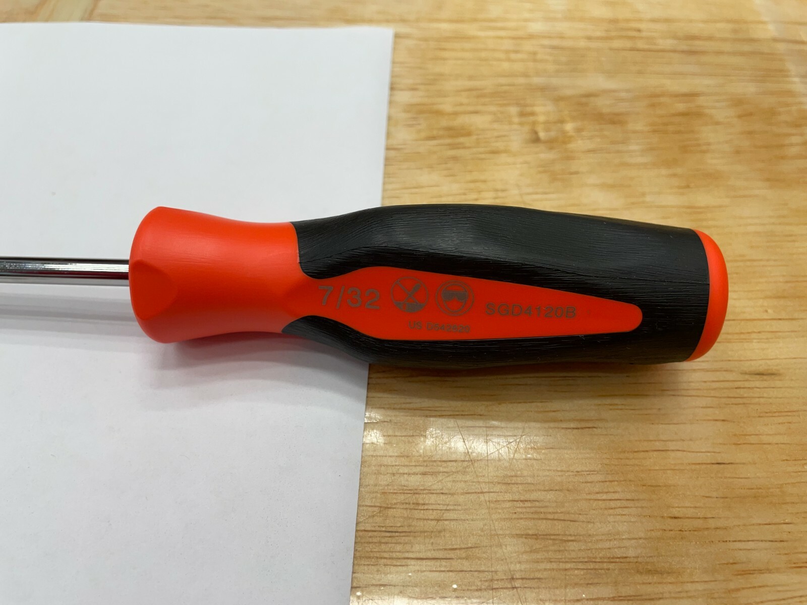 Snap-on Tools NEW ORANGE Soft Grip 7/32″ Flat Cabinet Tip Screwdriver SGD4120BO