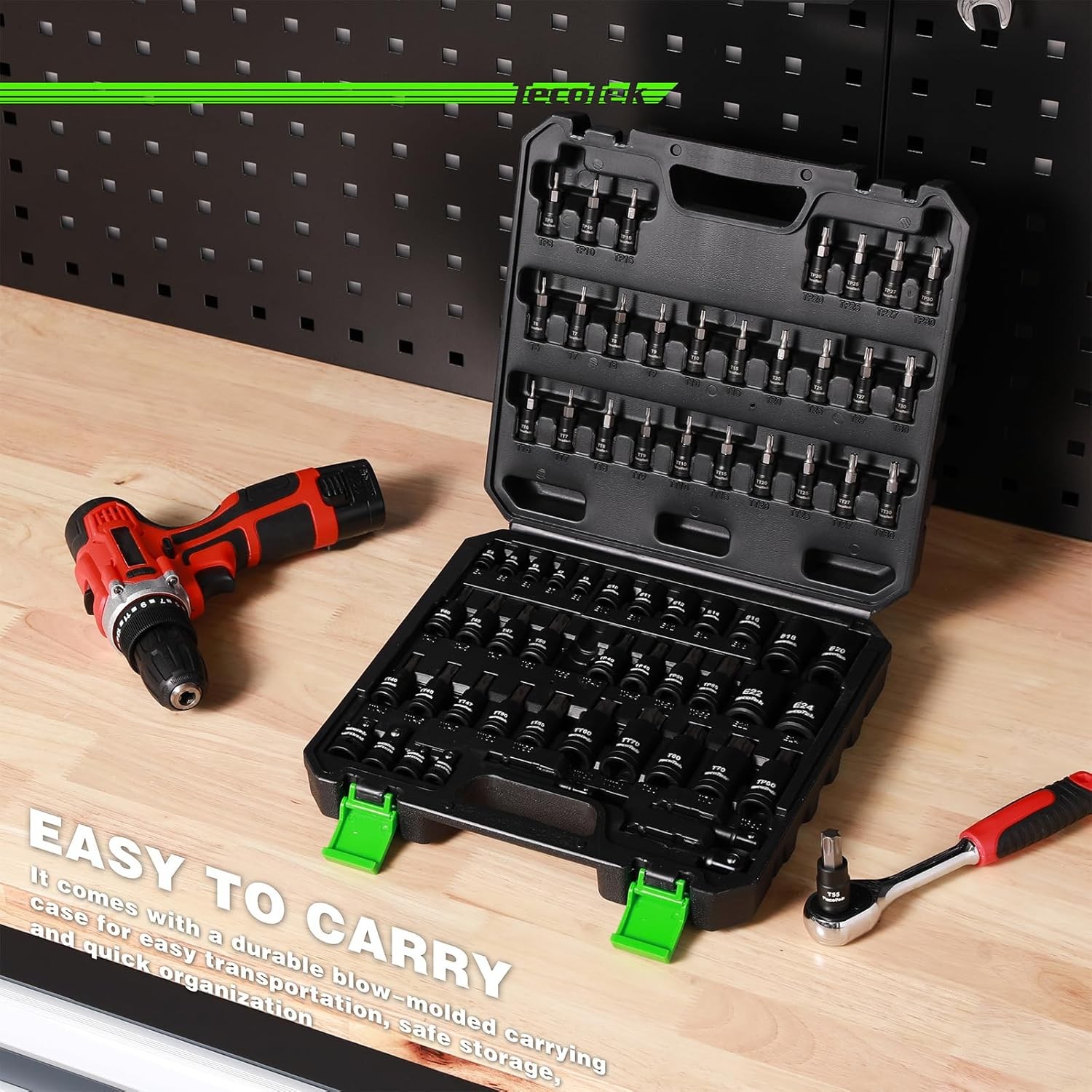 67Piece Torx Socket Set E Torx TT TP T Bits SAE Metric Drive Kit Chrome Vanadium