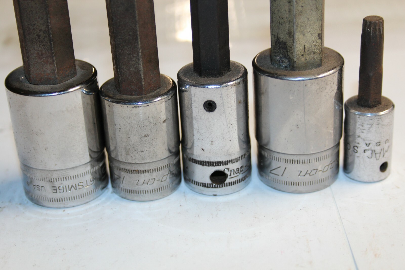SNAP-ON TOOLS 1/2″ Drive Metric Triple Square Bit Socket Driver LOT 5pc USA
